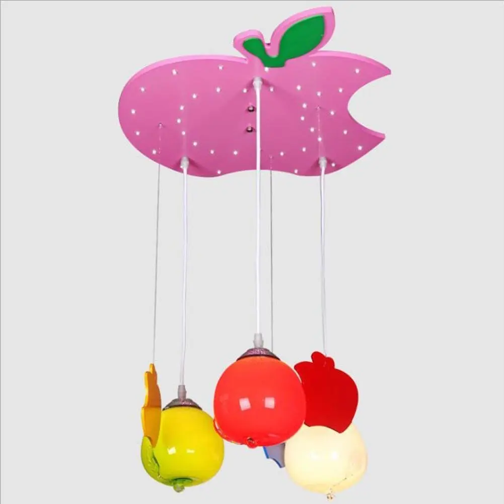 Wei-d New Children's LED Ceiling Lamp Green Study Pendant Light Bedroom School Cartoon Kindergarten Chandeliers , A