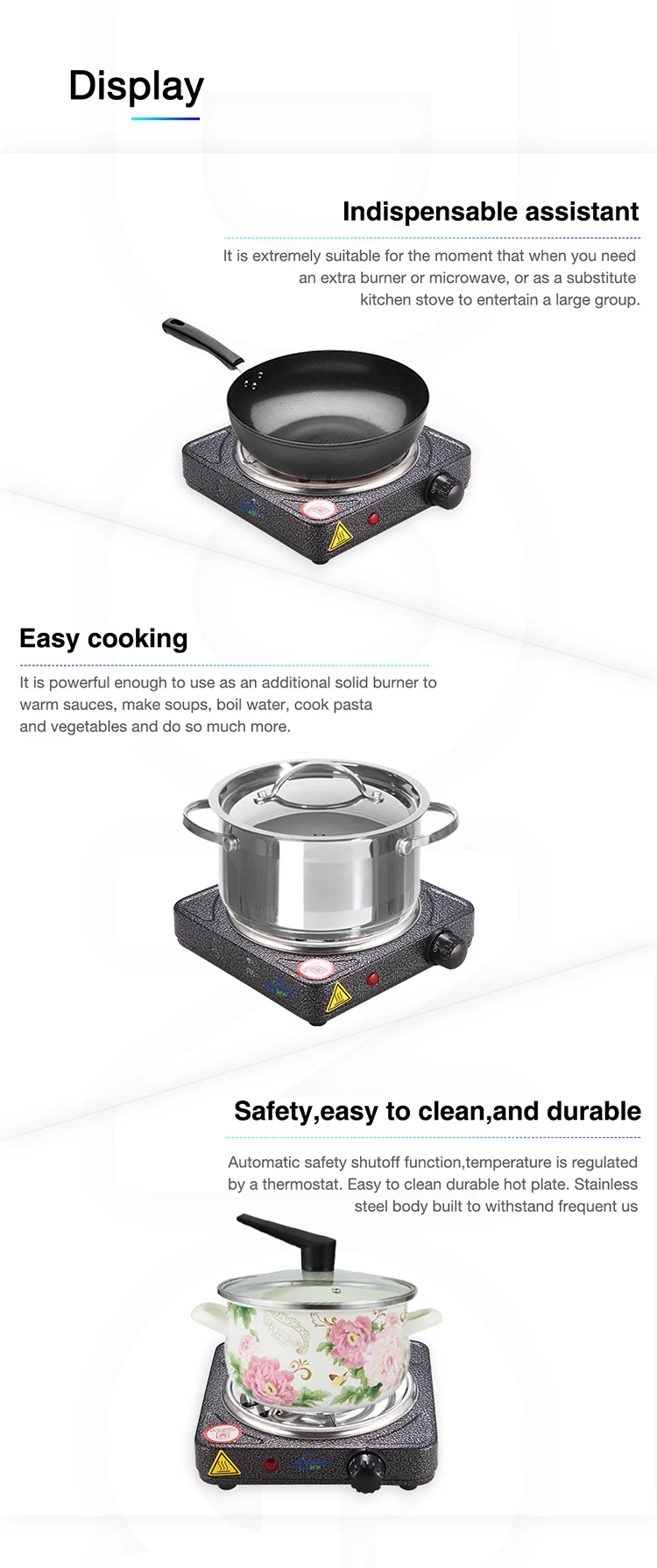 Low Price Family Cooking Stove Electric Travel Hot Plate 1000w Camping