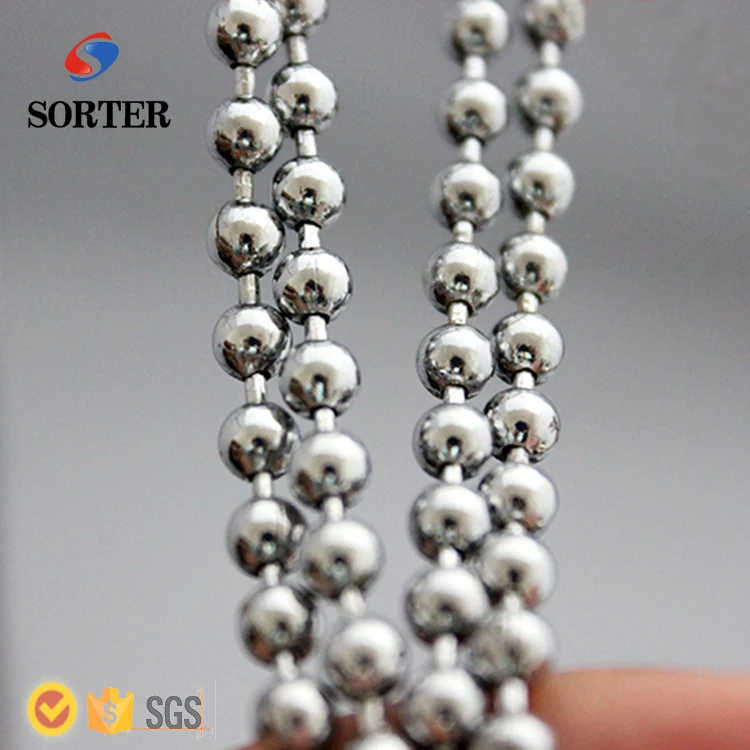Metal Steel Alloy Silver 4mm Ball Roller Blind Chain For Roller Blind