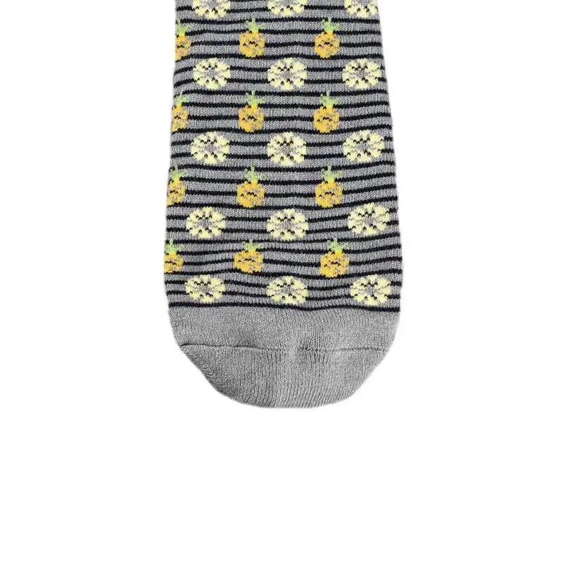 Pineapple Donut Pattern Stripes Low Men Ankle Support Socks Cotton