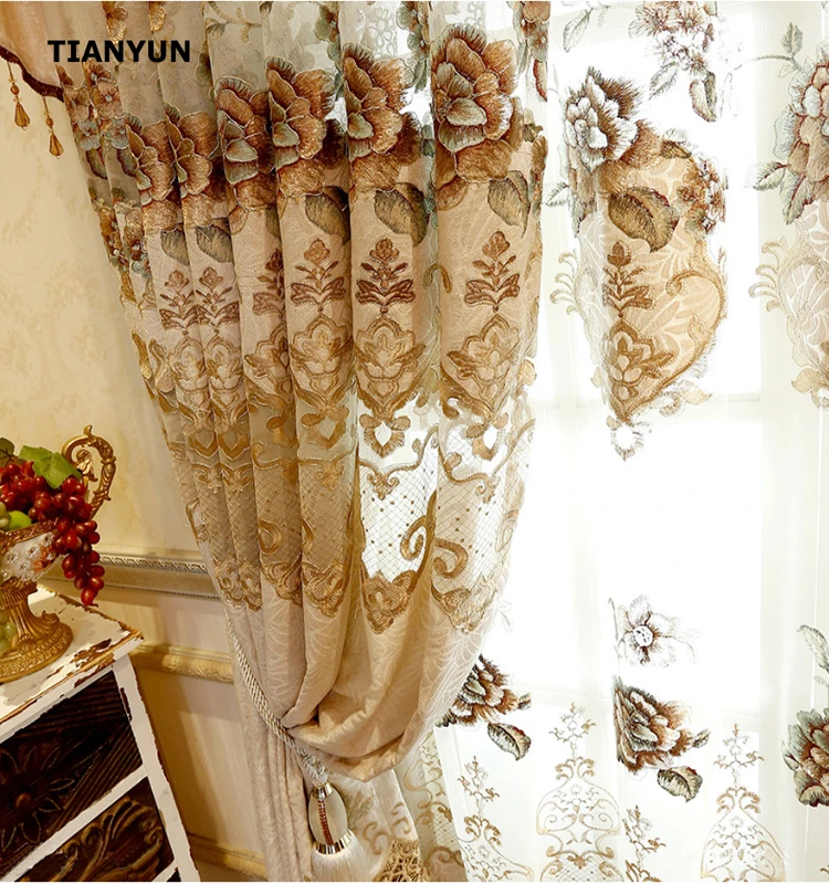 Customized Macrame Turkish Curtains Luxury European Style Window Curtain