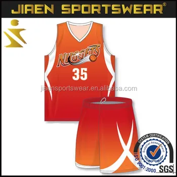 jersey basketball orange design