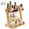 Storage Tier Counter Shelf Bamboo Rotating Makeup Organizer for Bathroom, Vanity, Countertop