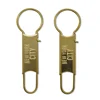 Professional gold personalized key tag, custom logo retractable once piece gordon keyring, stainless steel keychain
