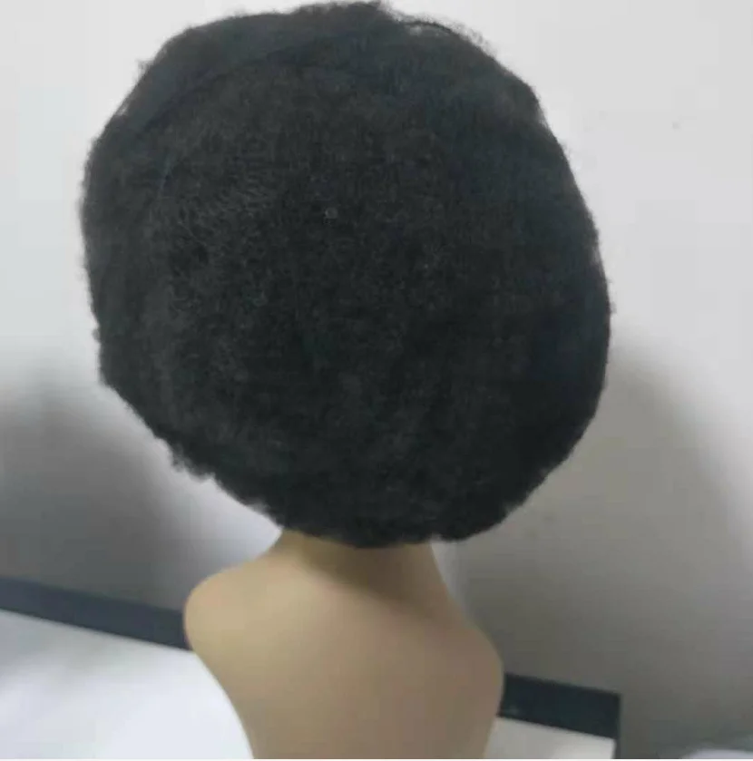 Full Swiss Lace Afro Toupee Afro Kinky Curly Virgin Human Hair Full