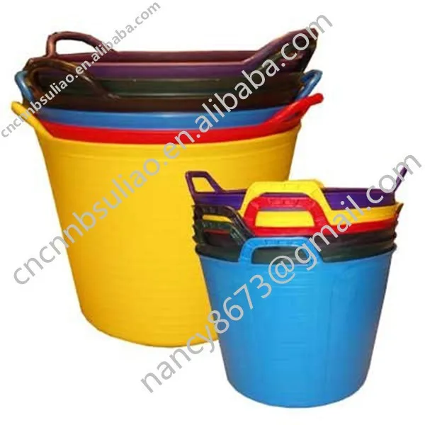 STORAGE BUCKET TRUG 42L YELLOW FLEXIBLE TUB COMPLETE WITH LID MADE IN UK 