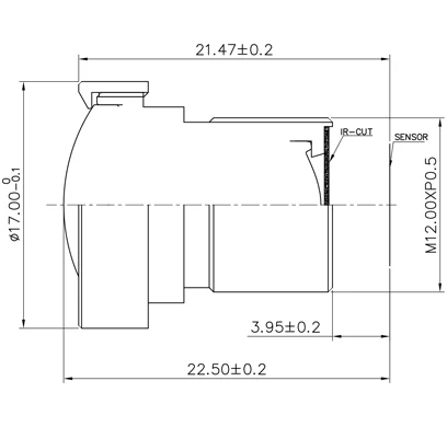 1/2.5 sensor 4K non distortion m12 lens for AI camera
