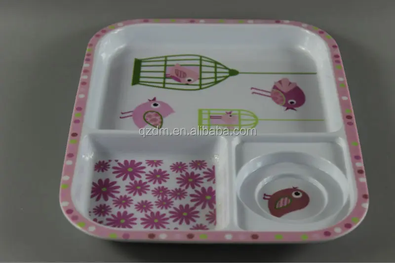 Kids 3 Section Square Plate