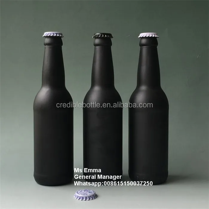 12oz Matte Black Beer Glass Bottle 330ml Crown Top - Buy Matte Black