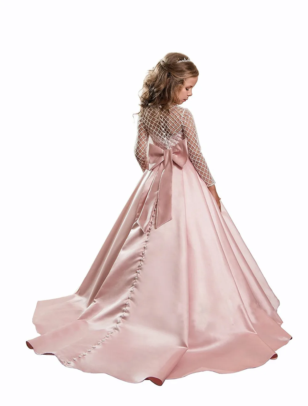 Latest Girls Party Dresses 212 Years Long Sleeve Kids Evening Gown