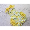 New Arrival Baby Girls Lemons Ruffled Bubble Romper