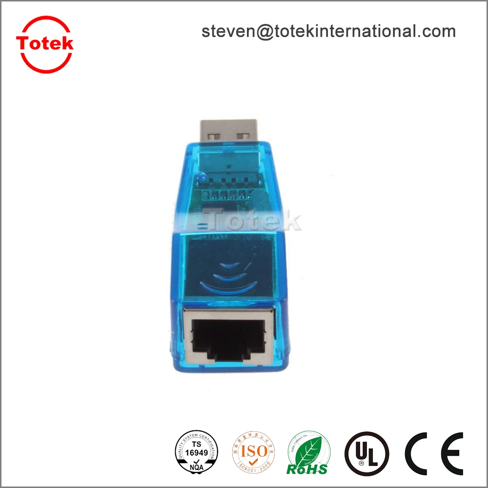 Blue USB 2.0 To LAN RJ45 Ethernet Adapter