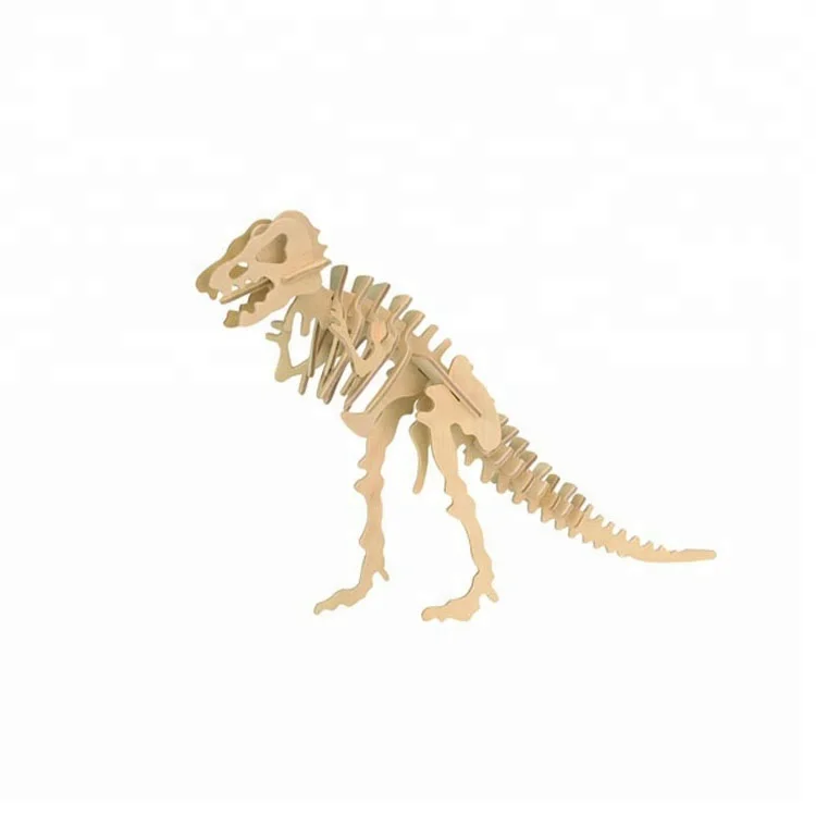 Rompecabezas De Esqueleto De Dinosaurio-T-rex triceratops Etc-Childrens Rompecabezas de Madera 3D 