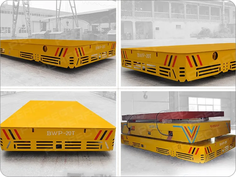 steel Material Handling Trackless Flat Carts On Cement Floor