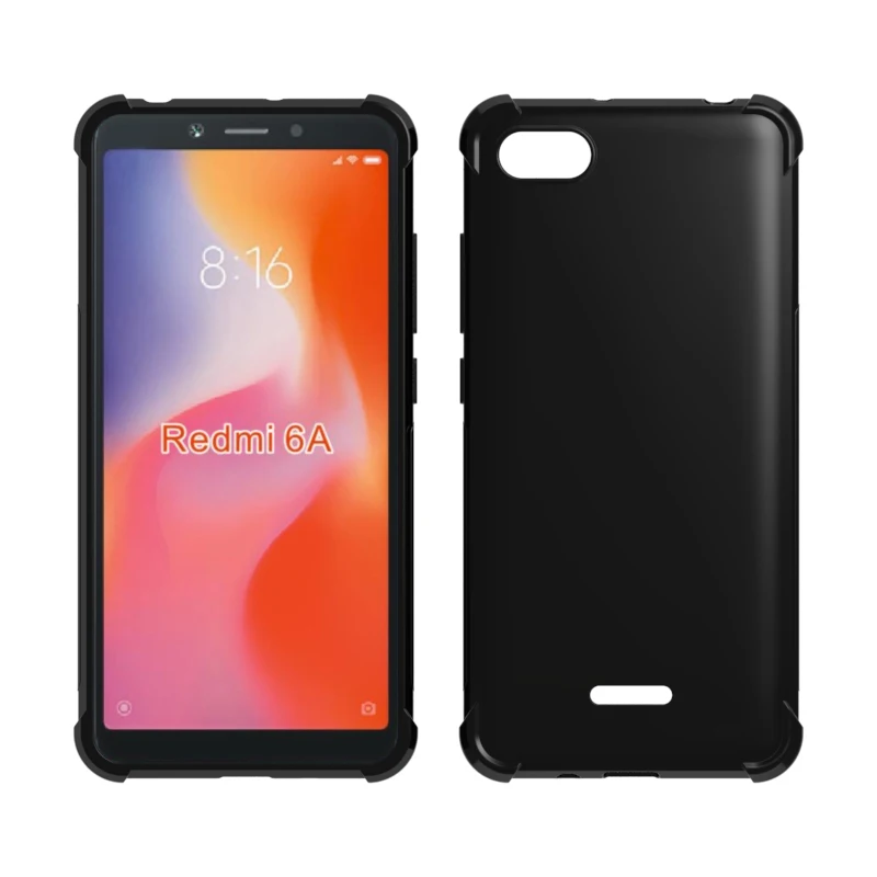 Transparent Shockproof soft Tpu cover case For Xiaomi Redmi 6 A