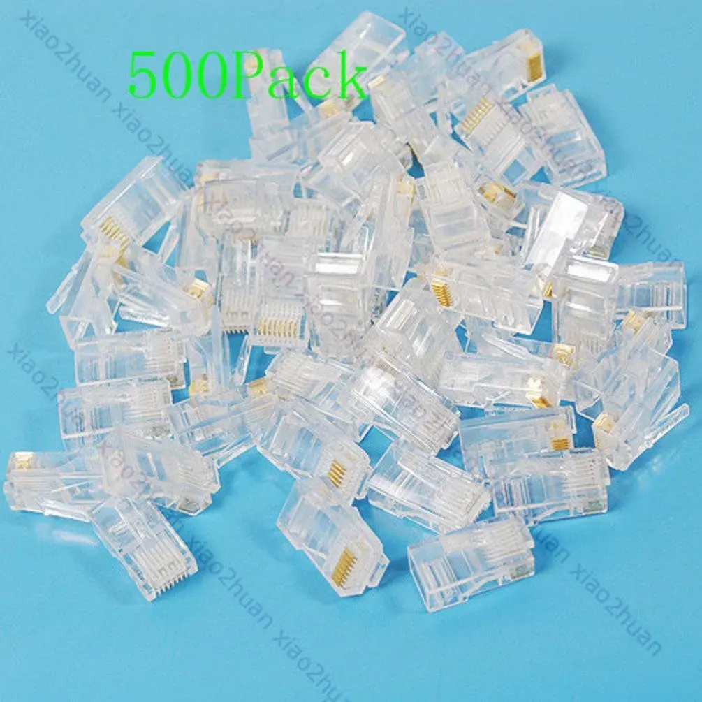 JUA PORROR 200Pcs RJ45 Network Modular Plug Cat5 CAT5e Cables Connector