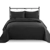 black solid color home use quilt set