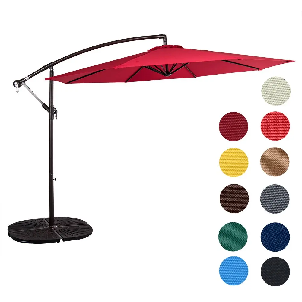 Sundale Outdoor 10 Feet Aluminum Offset Patio Umbrella with Crank and Cross...