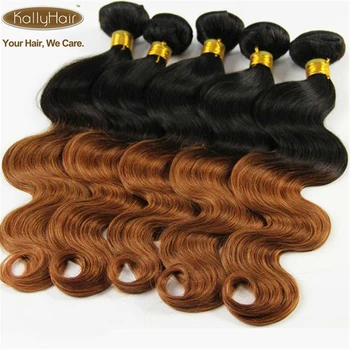 Hot Selling Brazilian Ombre Virgin Human Hair Two Tone Black To
