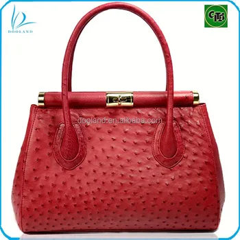 genuine ostrich leather handbag