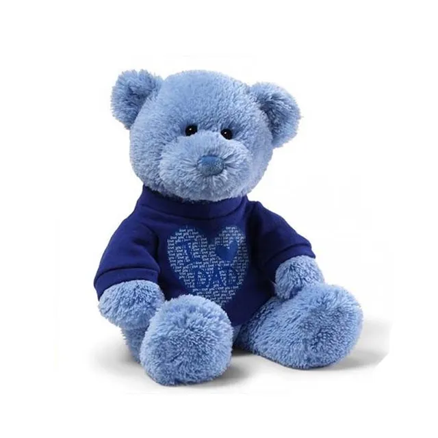 top quality cute animals plush toy light blue bear plush toy