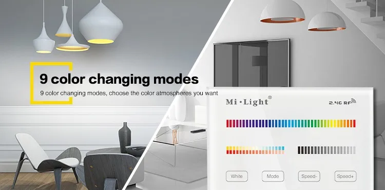 Milight T4 AC85-265V 4-Zone RGB+CCT Smart Touch Panel Remote Controller