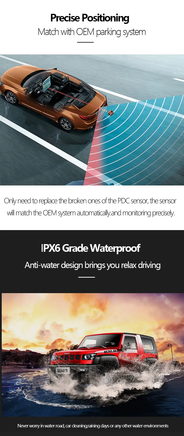 Automotive Backup Sensor System No Drill Rear Park Parking Sensors