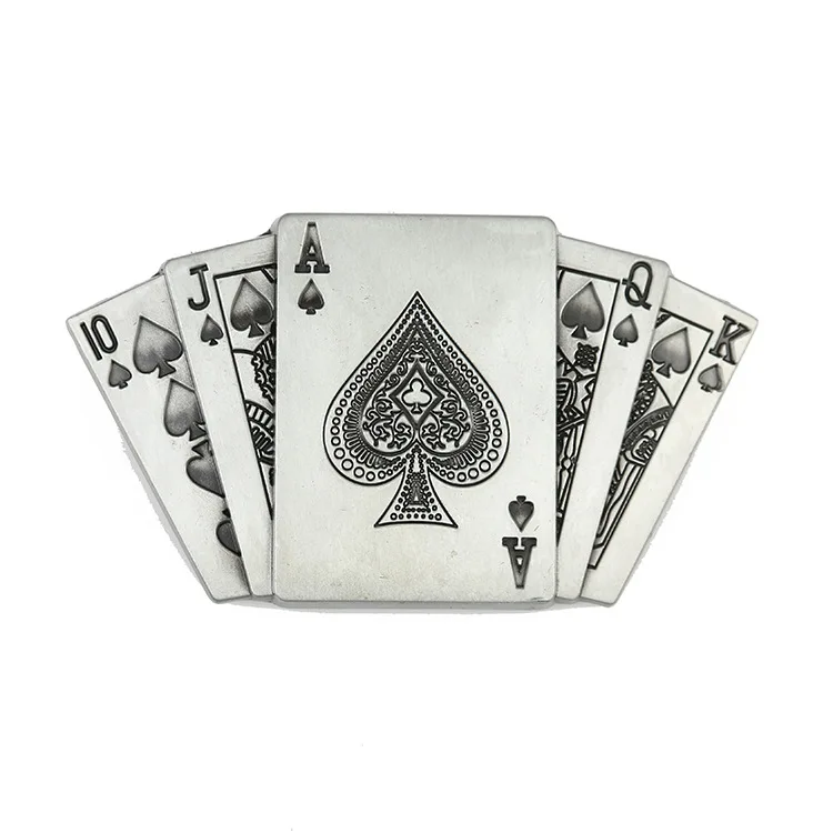 Classic Men Playing Cards Metal Flowers Belt Buckle Exquisite Floral Brand Designer  Poker Cards Pin Buckle with 3.8-4cm Belts - AliExpress