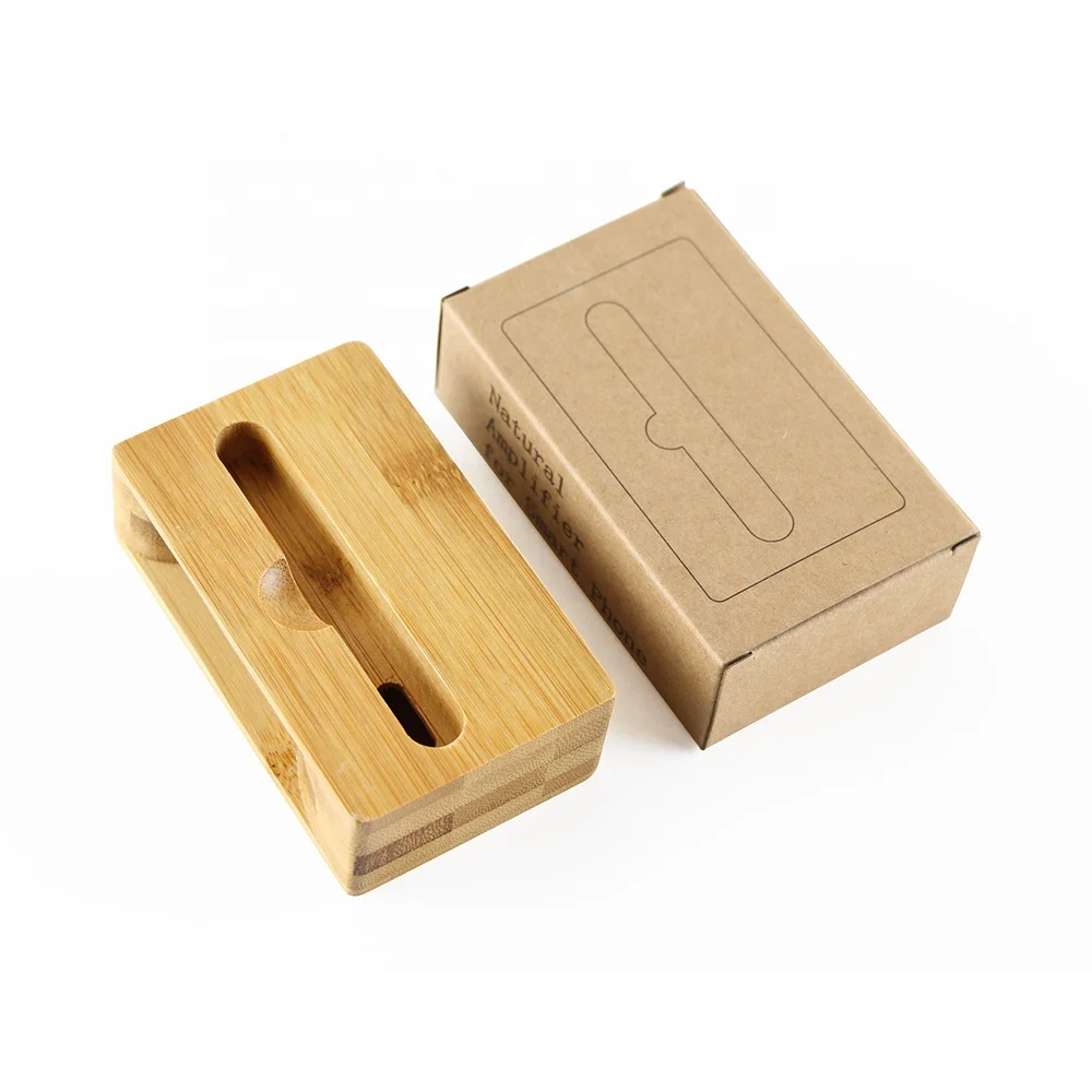 Real Wood Loud-Speaker Accessory for IPhone Bamboo Mini Speaker for Mobile Phone