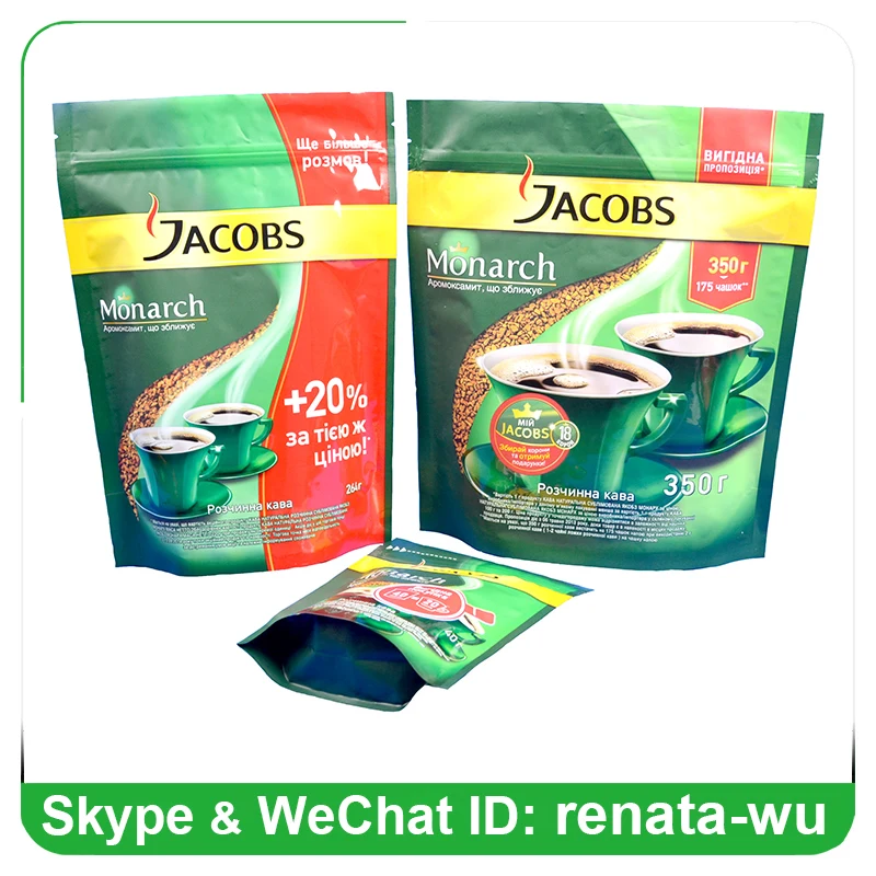 Stand Up Jacobs coffee packaging bag ziplock