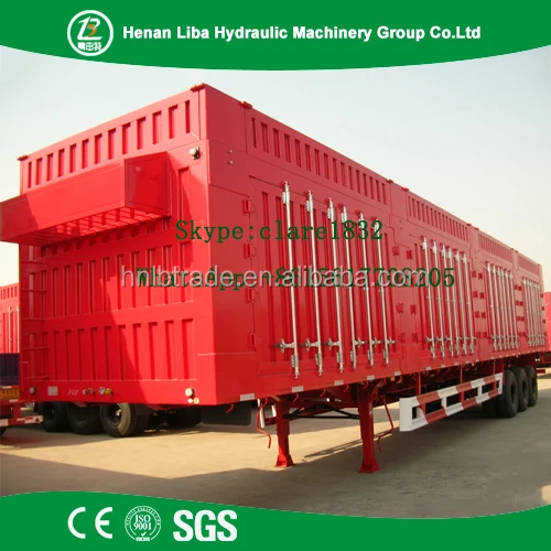 Factory Sale Low Price Automatic Air Brakes Painting Semi Box Trailer For Bulk Cargo Transportaion
