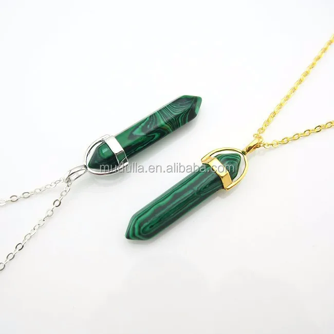 malachite stone necklace