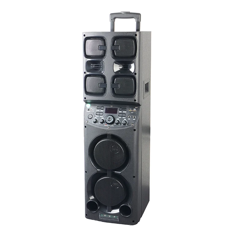 Portable Bt Wireless Outdoor Karaoke Trolley Speaker With Wireless Mic