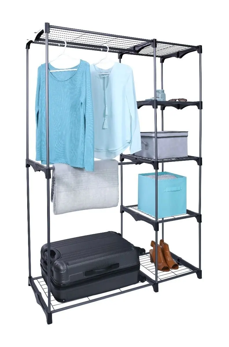 Buy Whitmor Black Double Rod Freestanding Closet Organizer In