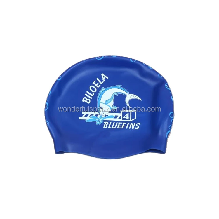 Customized Printed Silicone Swimming Cap,Silicone Rubber Swim Caps