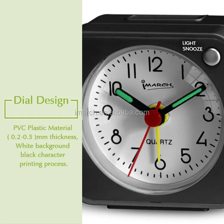 Imsh Bb6301 Travel Alarm Clock Square Analog Small Table And Desk