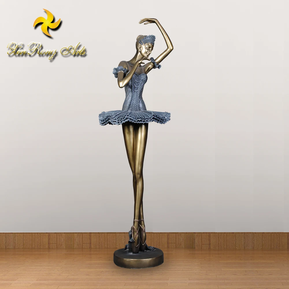 Dancing Girl Figurine Sculpture Life Size Bronze Ballerina 