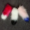 15cm 20cm 25cm faux fox fur tail keychain mixed colors fake fox tails