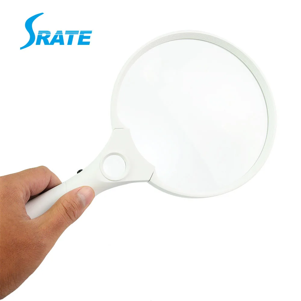 Th607b 2x 4x 25x Large Lens Handheld Magnifier Led Light For Reading