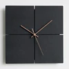 EMITDOOG Black Square Modern Creative Wood Silent Small Digital Clock Import from China