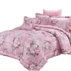 5pcs 90gsm pink quilted cubic comforter set