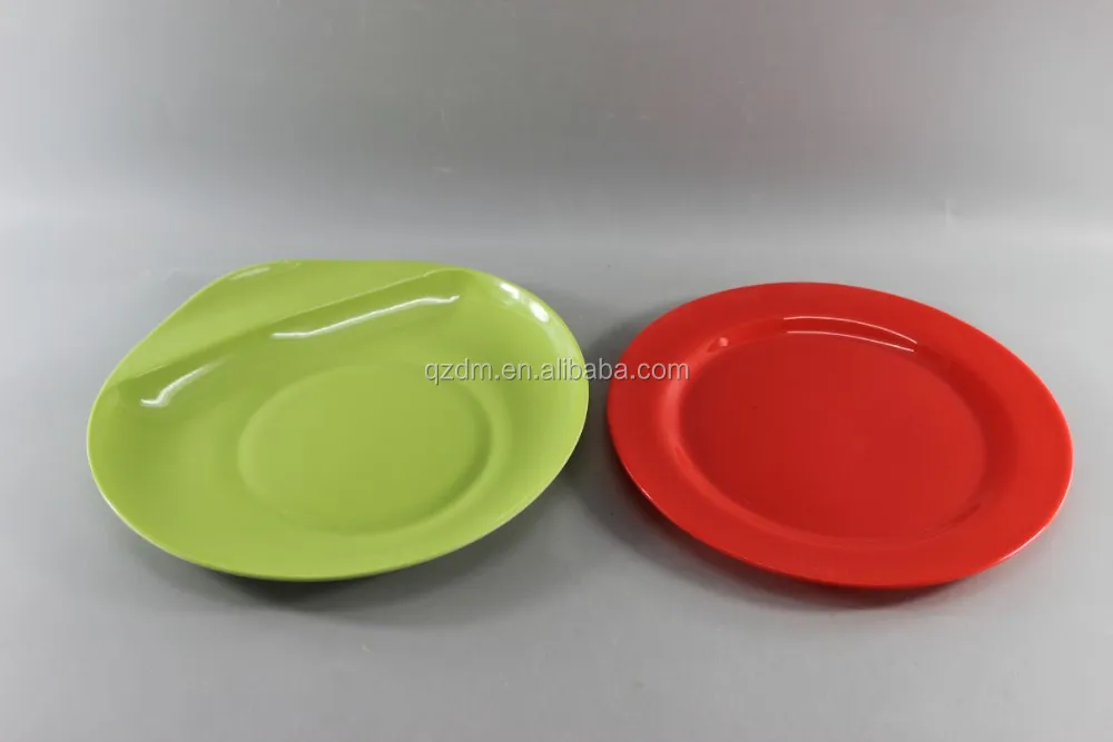 Red Plastic Plate Solid Melamine Round Dish For Promotion Gift