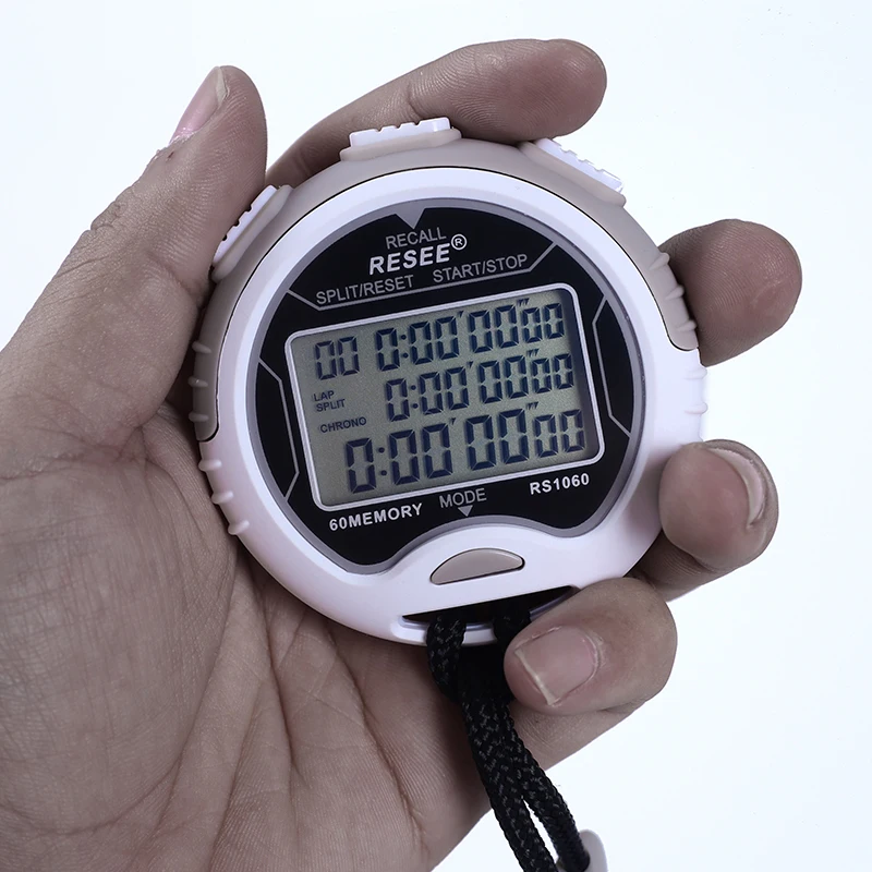Digital handheld deporte cronómetro cronómetro Timer alarma contador materies p2w3