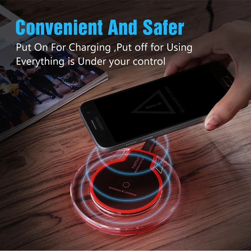 Magical K9 Wireless Charger For iPhone 8 p20 Pro Qi Wireless Charger Ultra Thin LED Fast Charging Pad Station