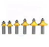 L-N118 6PC 1/2 inch Round Over Router Bit set - 1/8",1/4'',5/16",3/8'',3/16',' 1/2'' Radius cleaning corner round bits set
