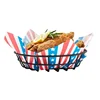 American creative mini restaurant snack platter round black tapas basket