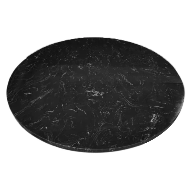 Family Italian Style desk top black in white vein Marble Dining Table Top