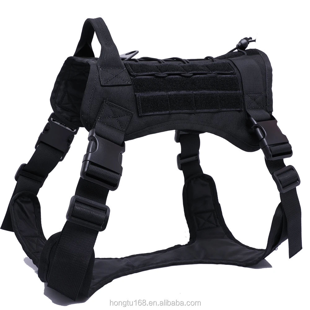 Wholesale Tactical Dog Harness 1000d Nylon Vest Molle Bellyband Dog Vest Training Hunting Quick