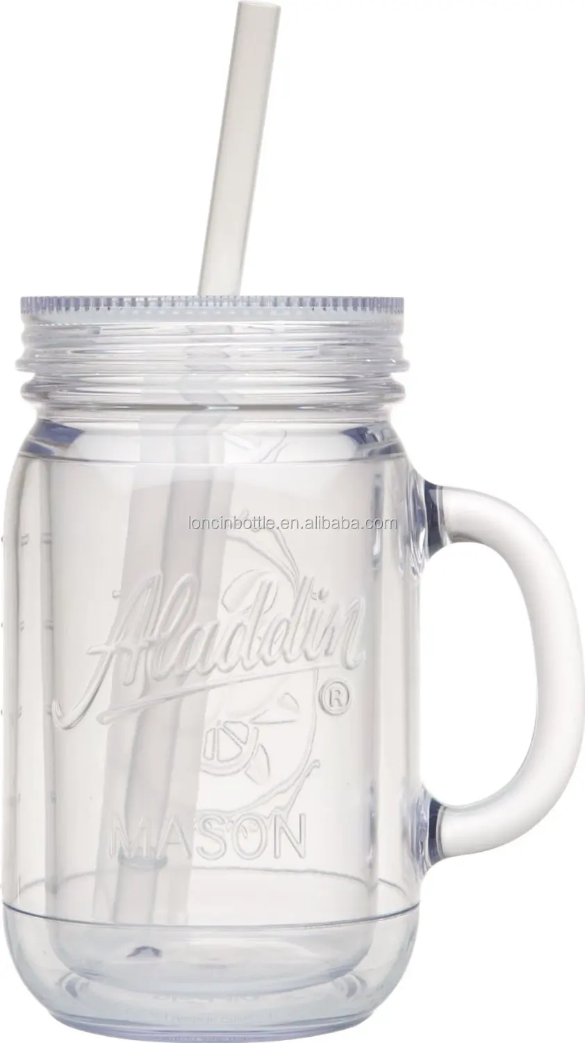 20 Oz Acrylic Mason Jar With Lid And Straw16 Oz Bpa Free Double Wall Clear Acrylic Mason Jar 2589