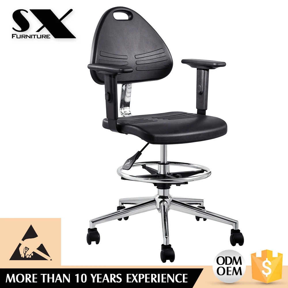 Multifunctional Esd Swivel Pu Chair With Armrest And High Back For